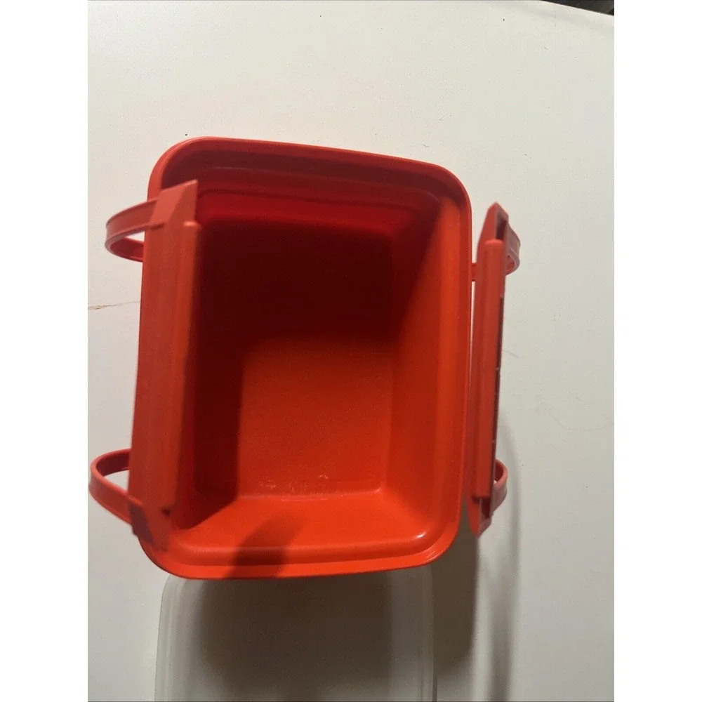 Vintage TUPPERWARE 1970s RED PACK N GO Lunch Box Container 8